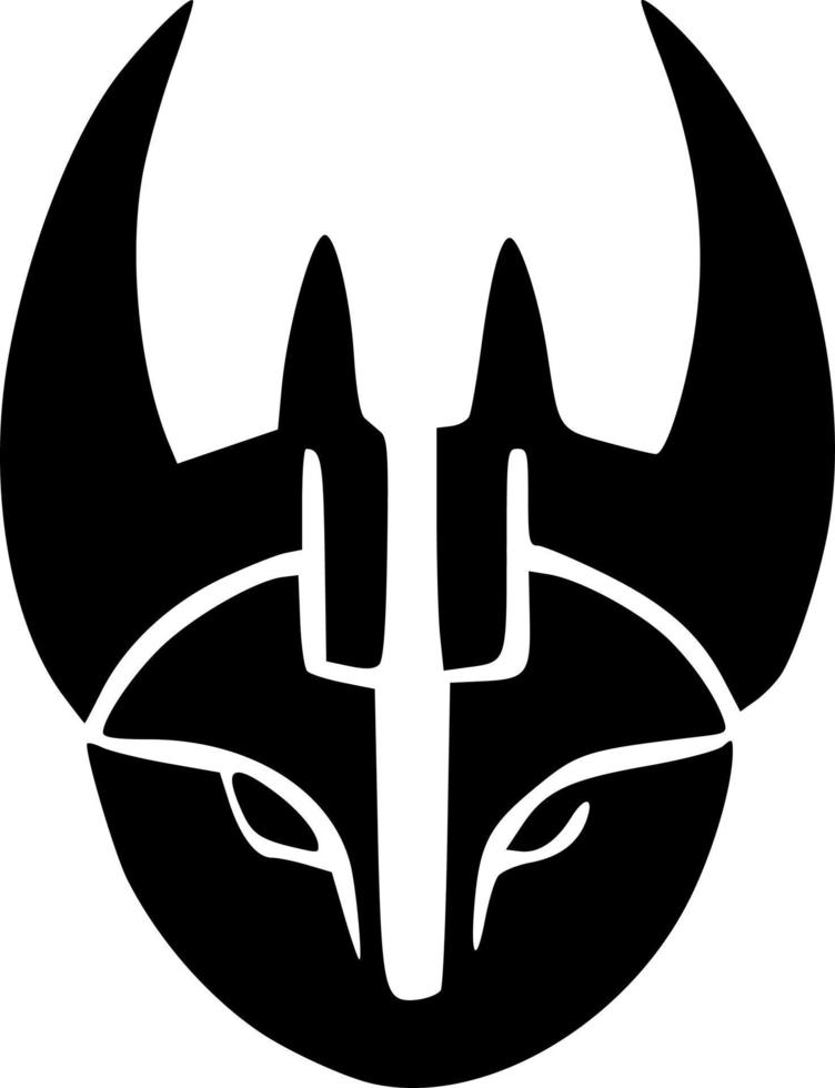black and white of anubis monster vector