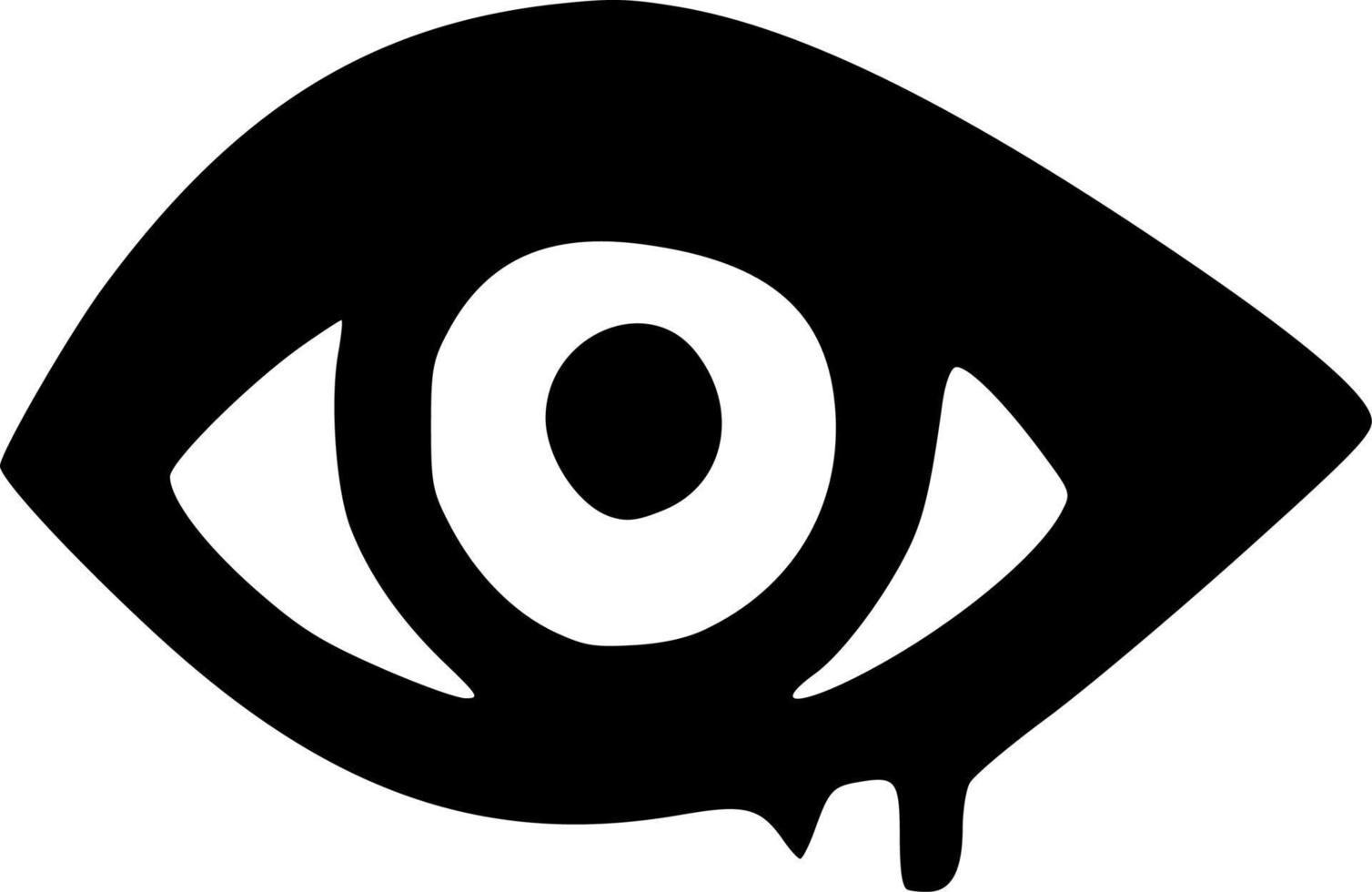 black and white of eye cartoon vector