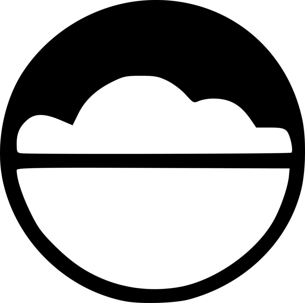 negro y blanco nube icono vector