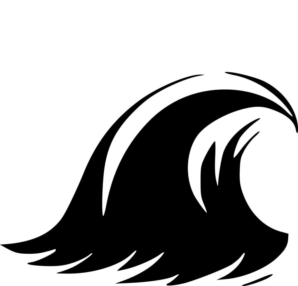 black tsunami waves icon vector