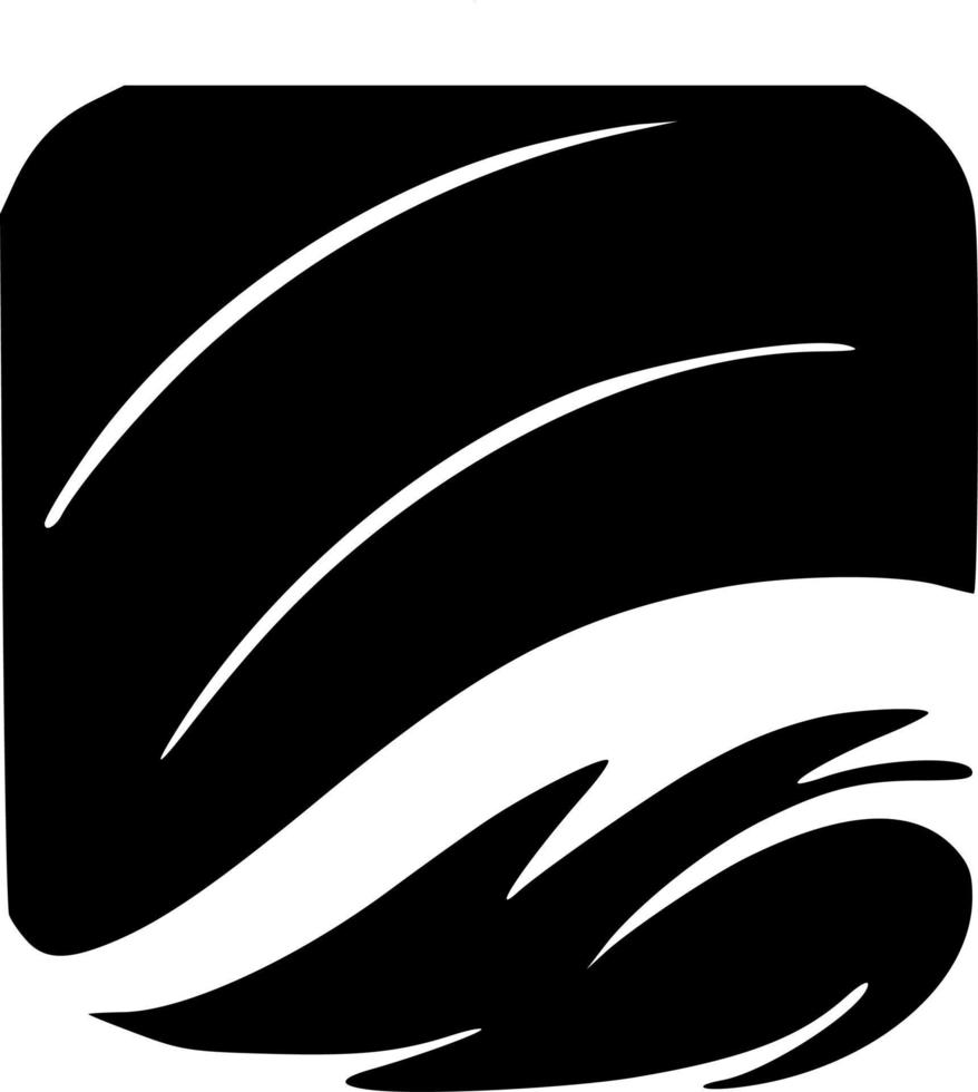 black tsunami waves icon vector