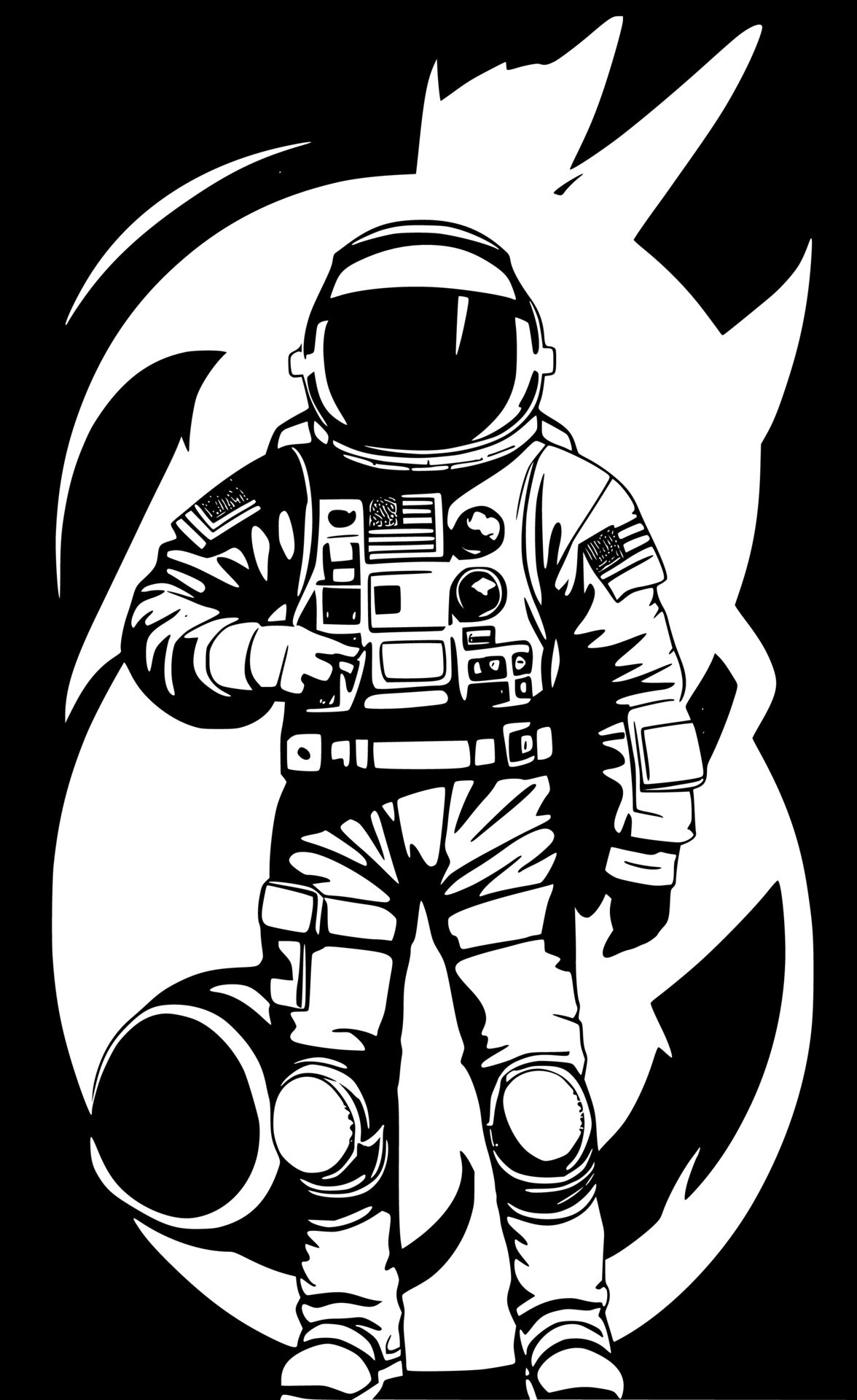 Cool dude astronaut spaceman in space Royalty Free Vector