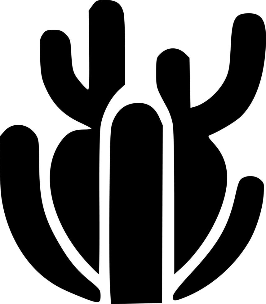 negro y blanco de cactus icono vector