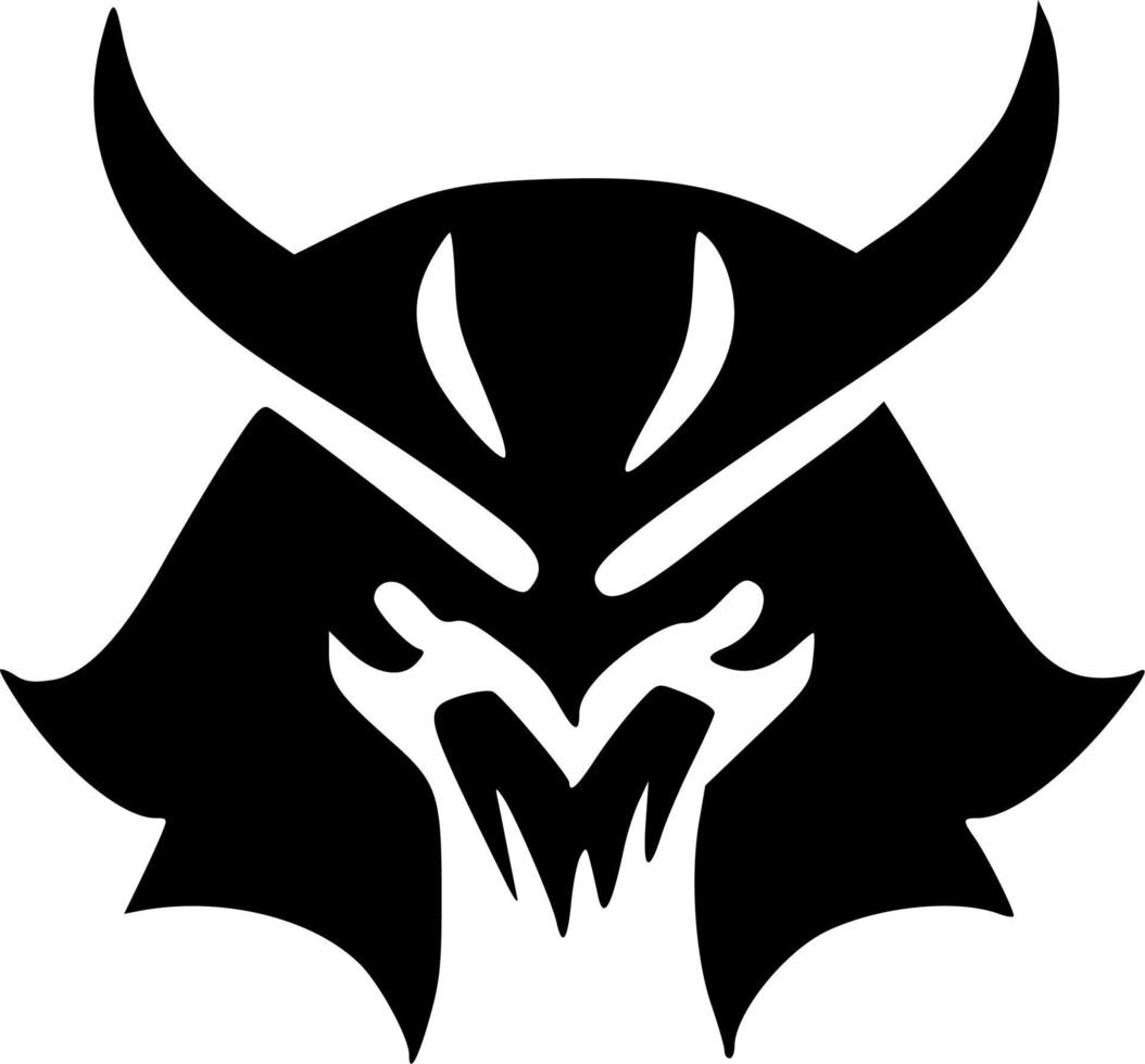 black and white of evil monster cartoon vector