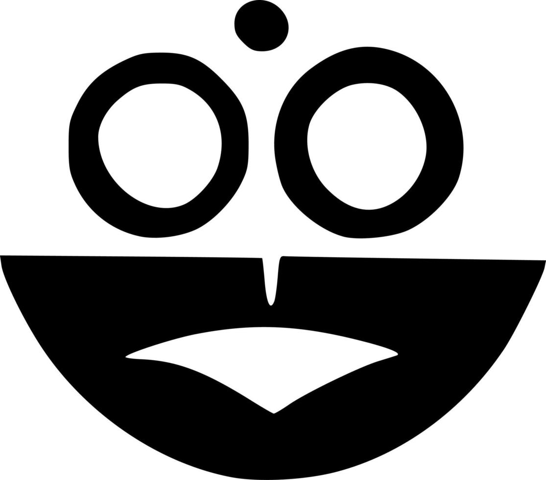 black and white of evil monster cartoon vector