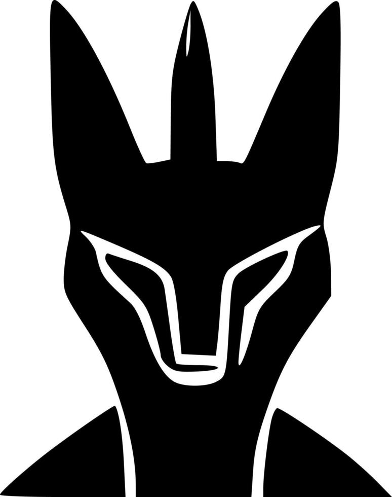 black and white of anubis monster vector