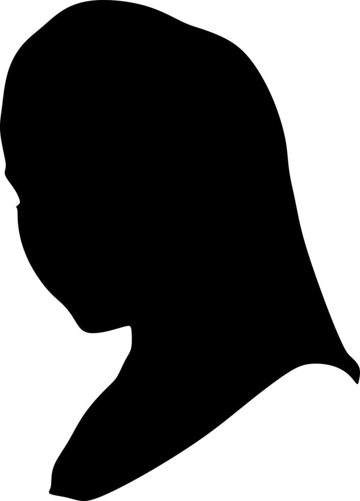 vector silueta imagen de musulmán mujer con hiyab, árabe mujer. para logo modelo icono hijab Tienda musulmán Tienda etc. gráfico ilustración
