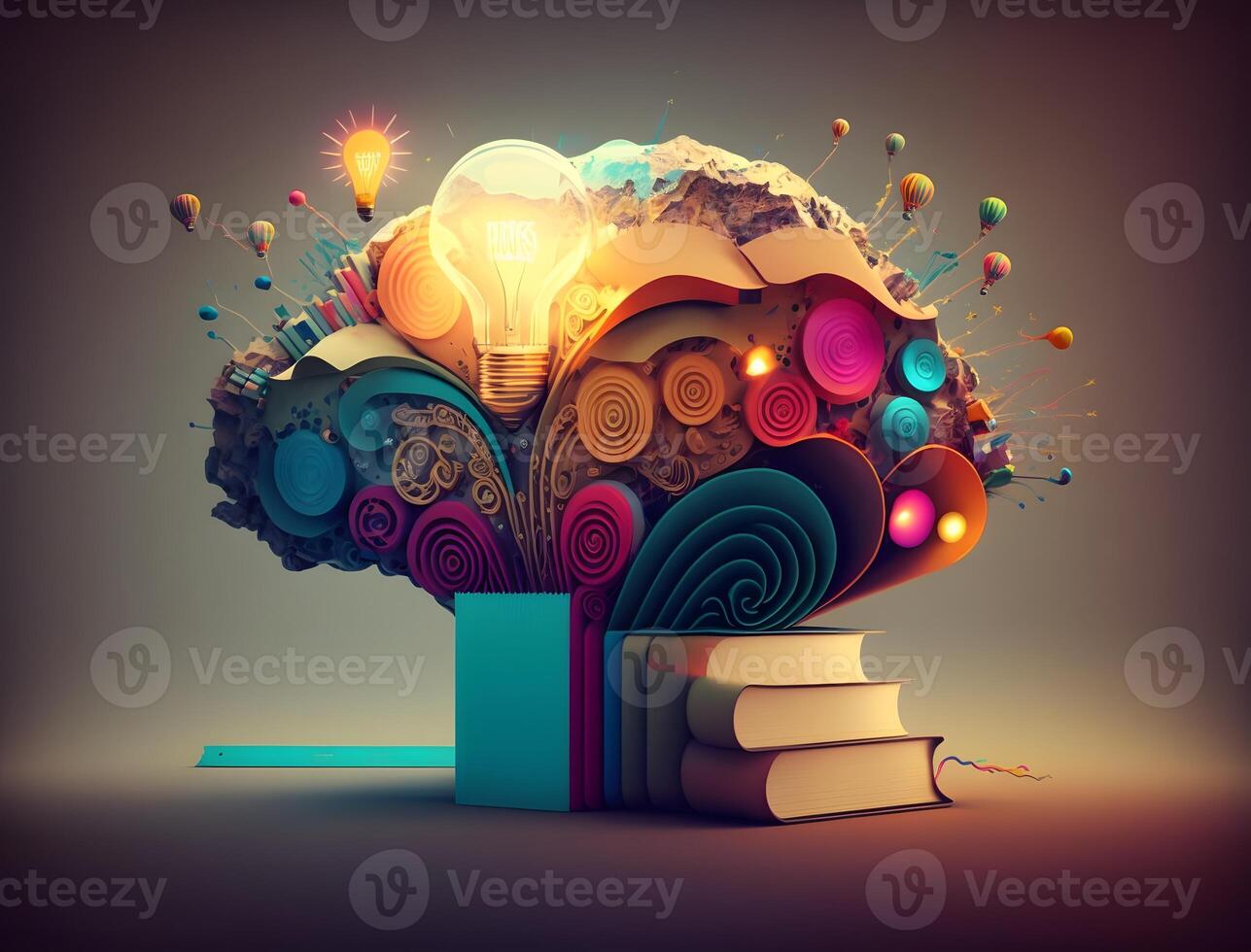 Abstract Collage of Education and Intelligence, Wallpaper, photo