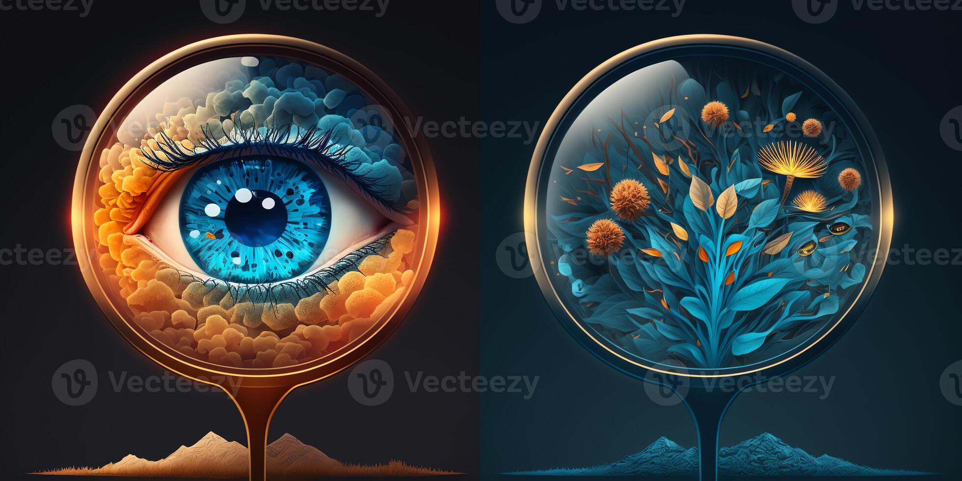 Magnifiers for Simultaneous Eye and Plant Study, photo