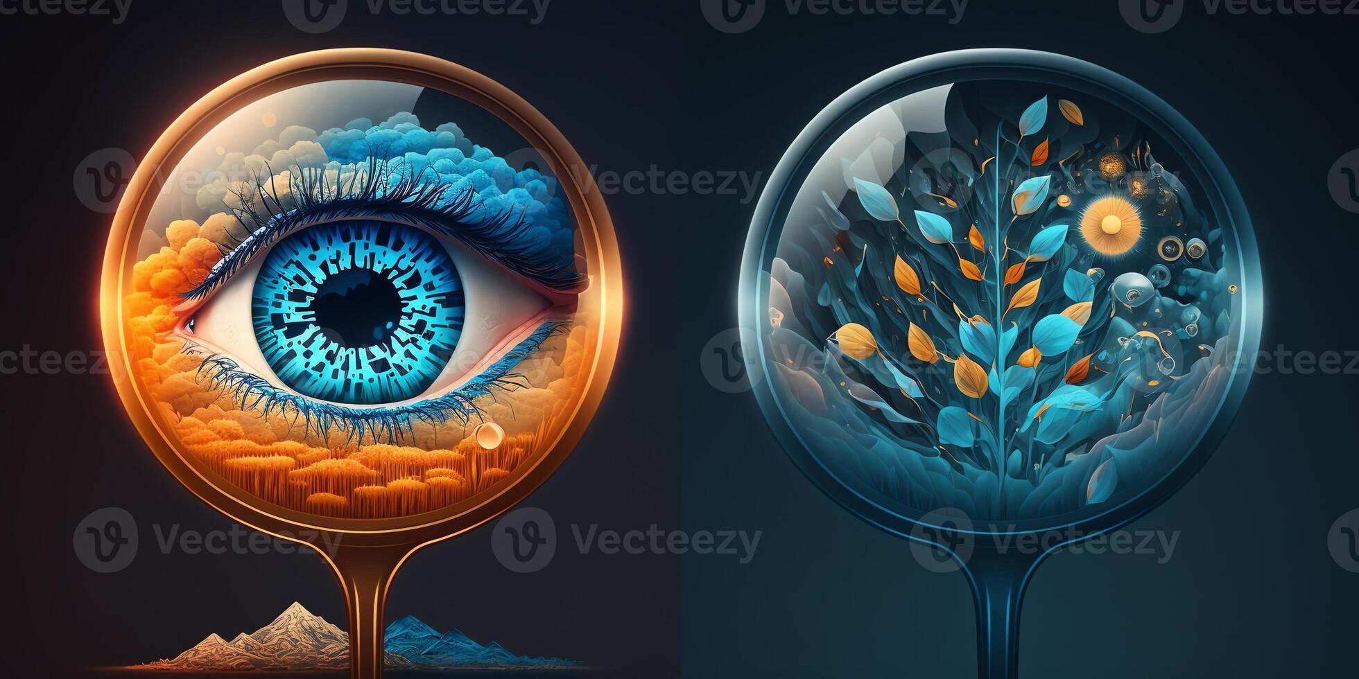Magnifiers for Simultaneous Eye and Plant Study, photo