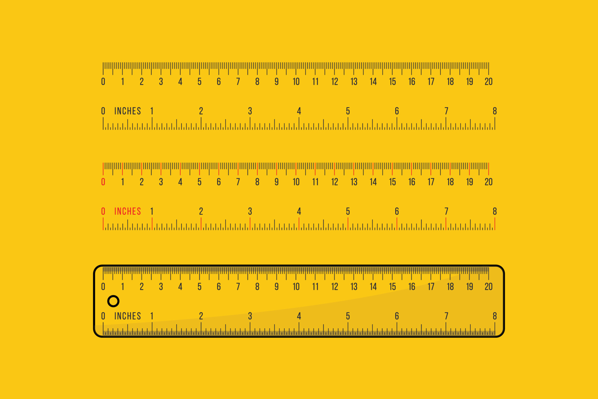 Yellow Rulers Marked In Centimeters And Inches 21773988 Vector Art At