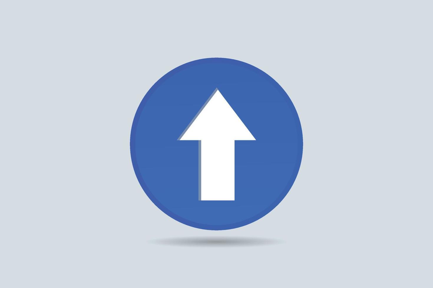 Vector arrow pointer up icon sign or symbol on white background 3d illustration
