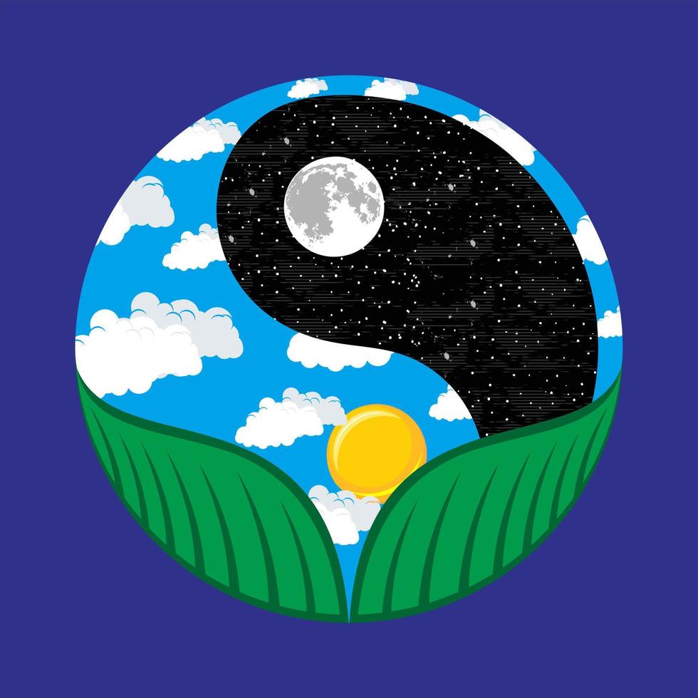 ilustración vector gráfico de yin yang 3 dimensión