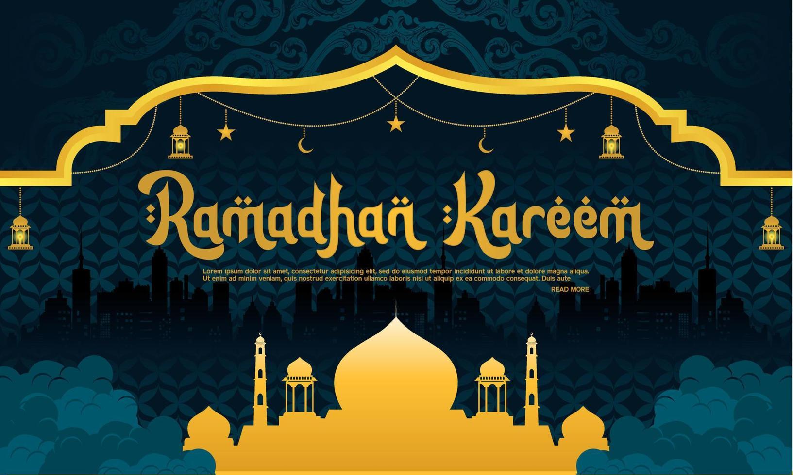 marhaban ya ramadhan social media post design vector