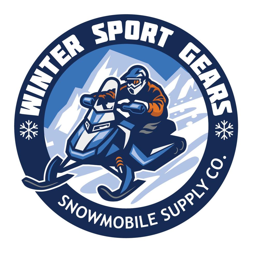 snowmobile store badge design vector