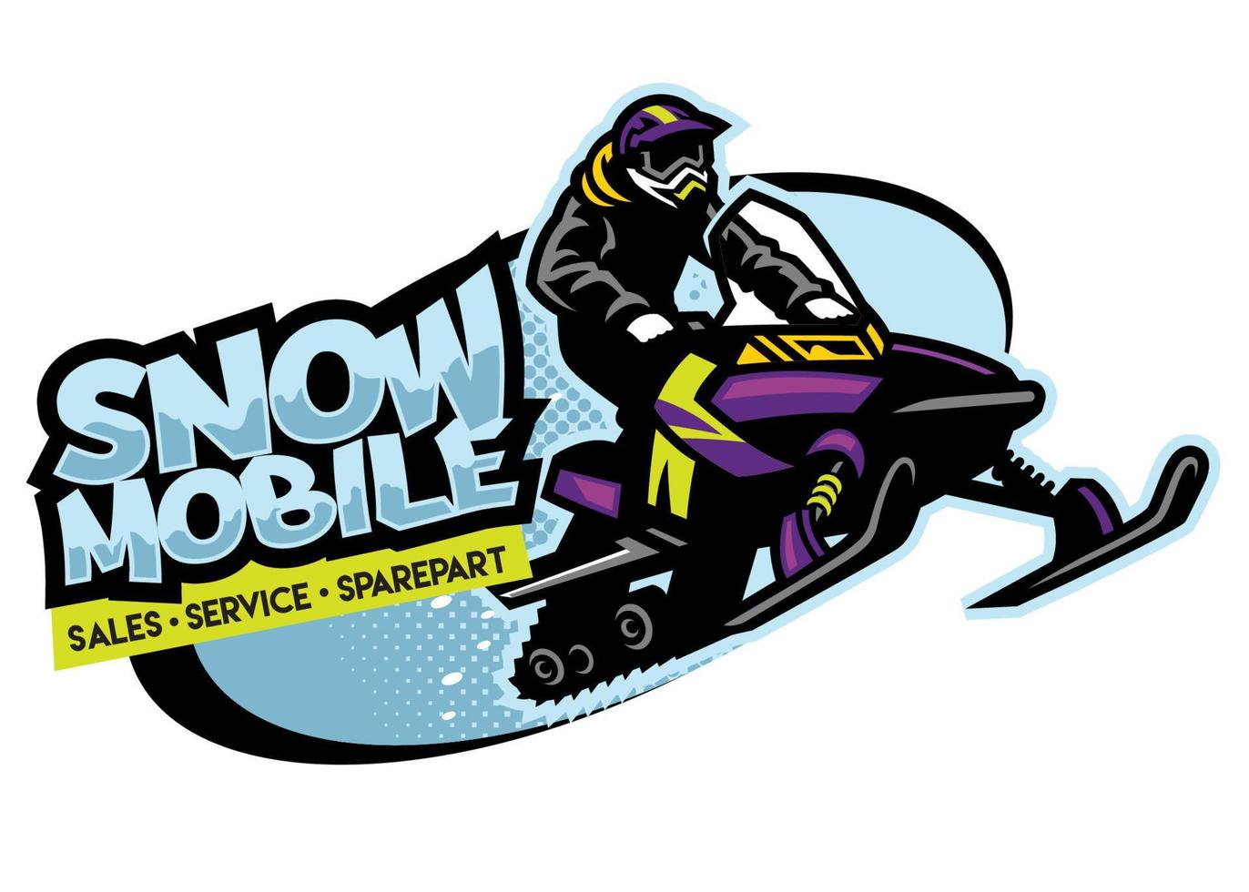 snowmobile shop sign design vector