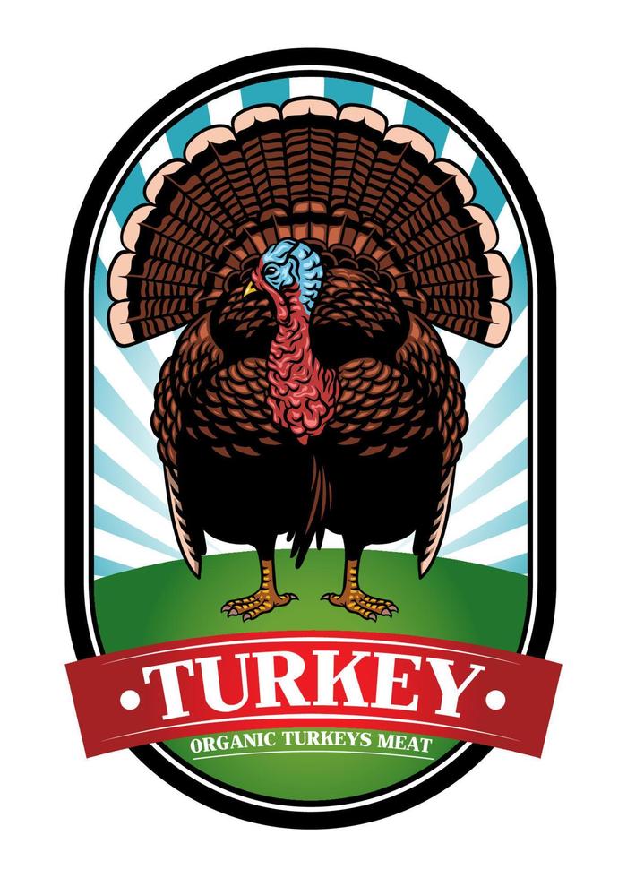 turkey badge in vintage style vector