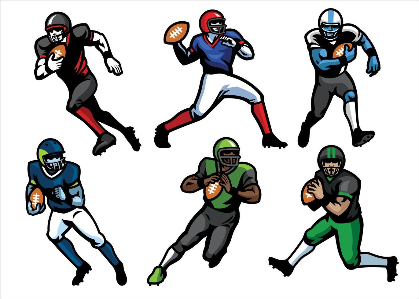 American Football player set vector