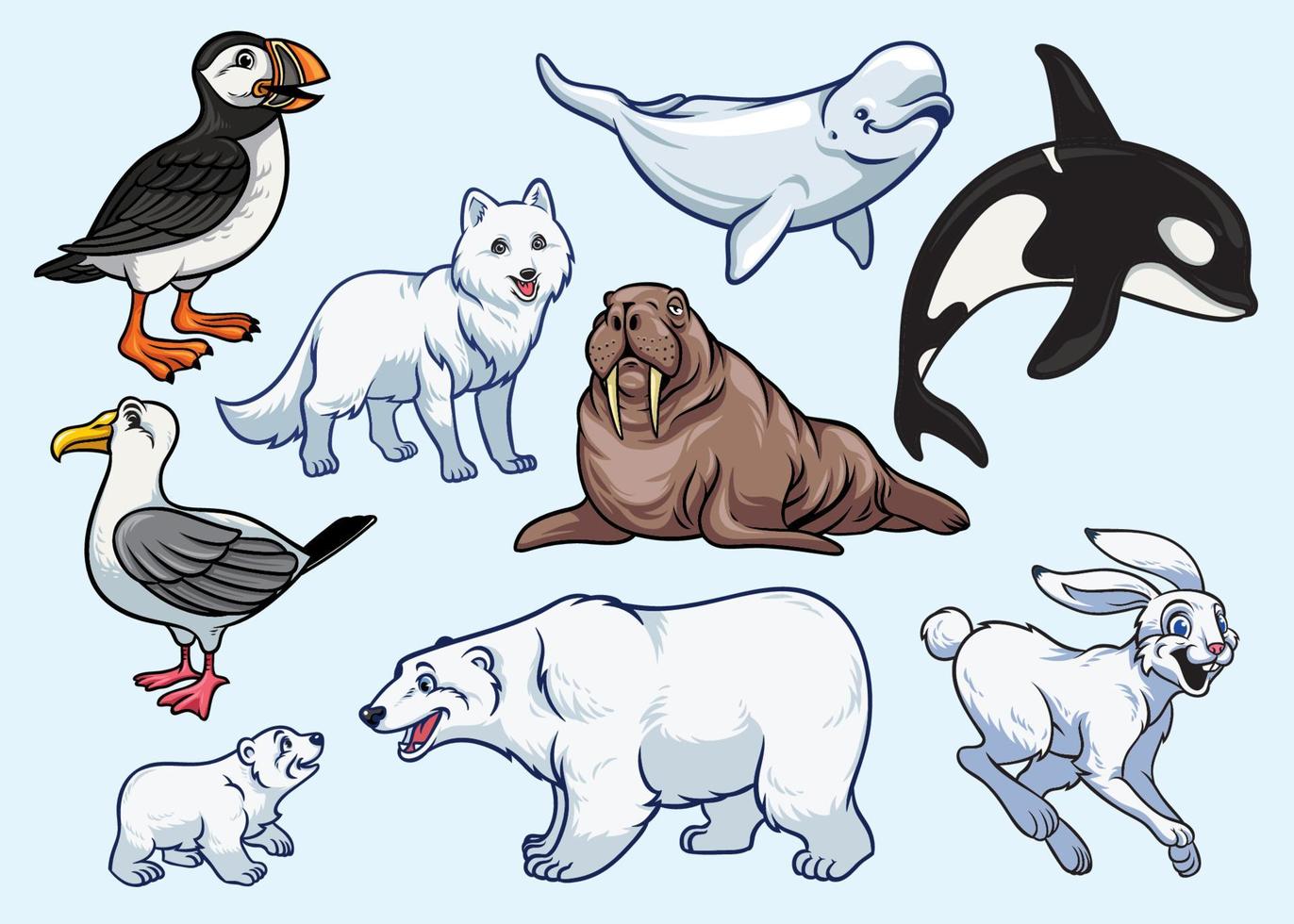 arctic animal set vector