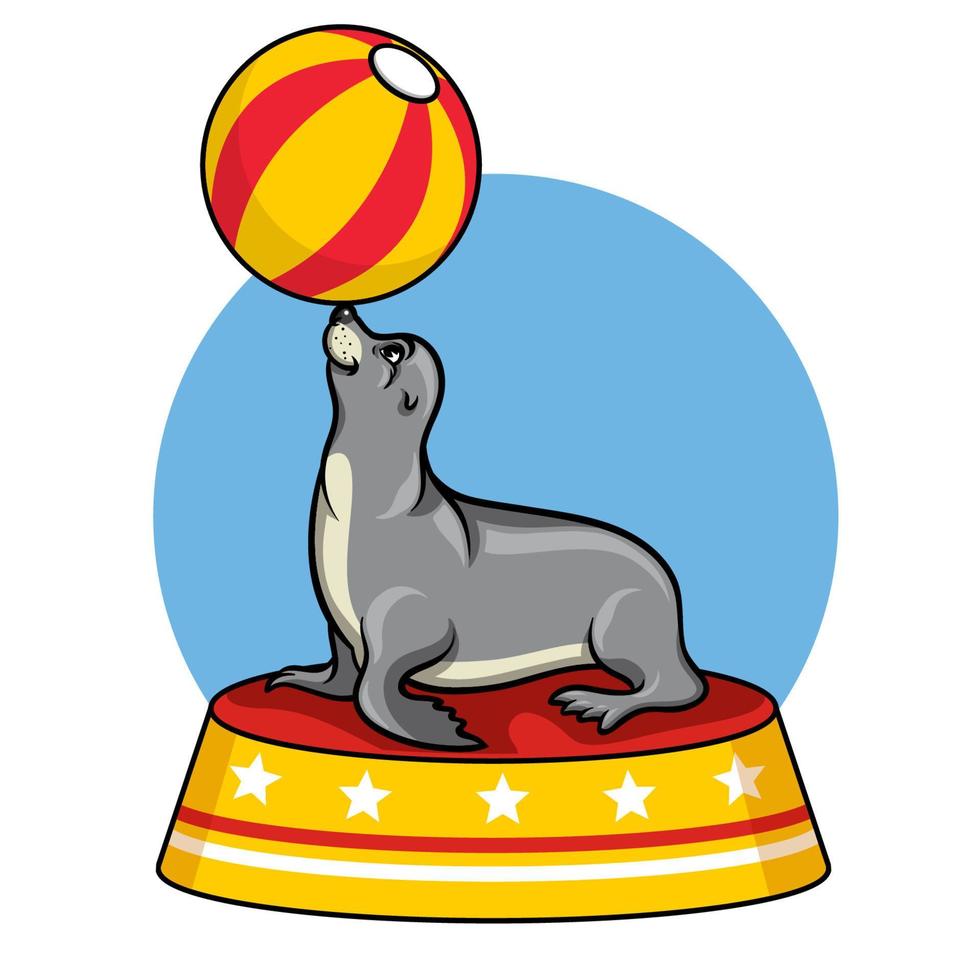 cartoon Seal circus 21774239 Vector Art at Vecteezy