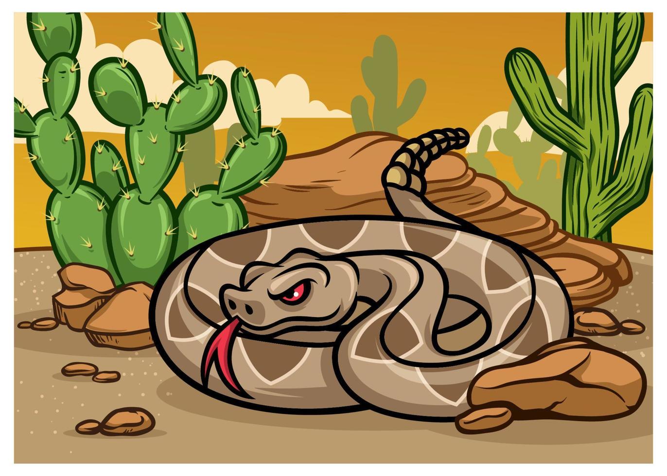 cartoon Rattle Snake vector