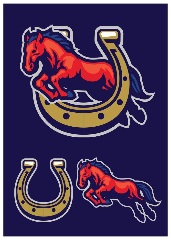 mustang mascot design vector