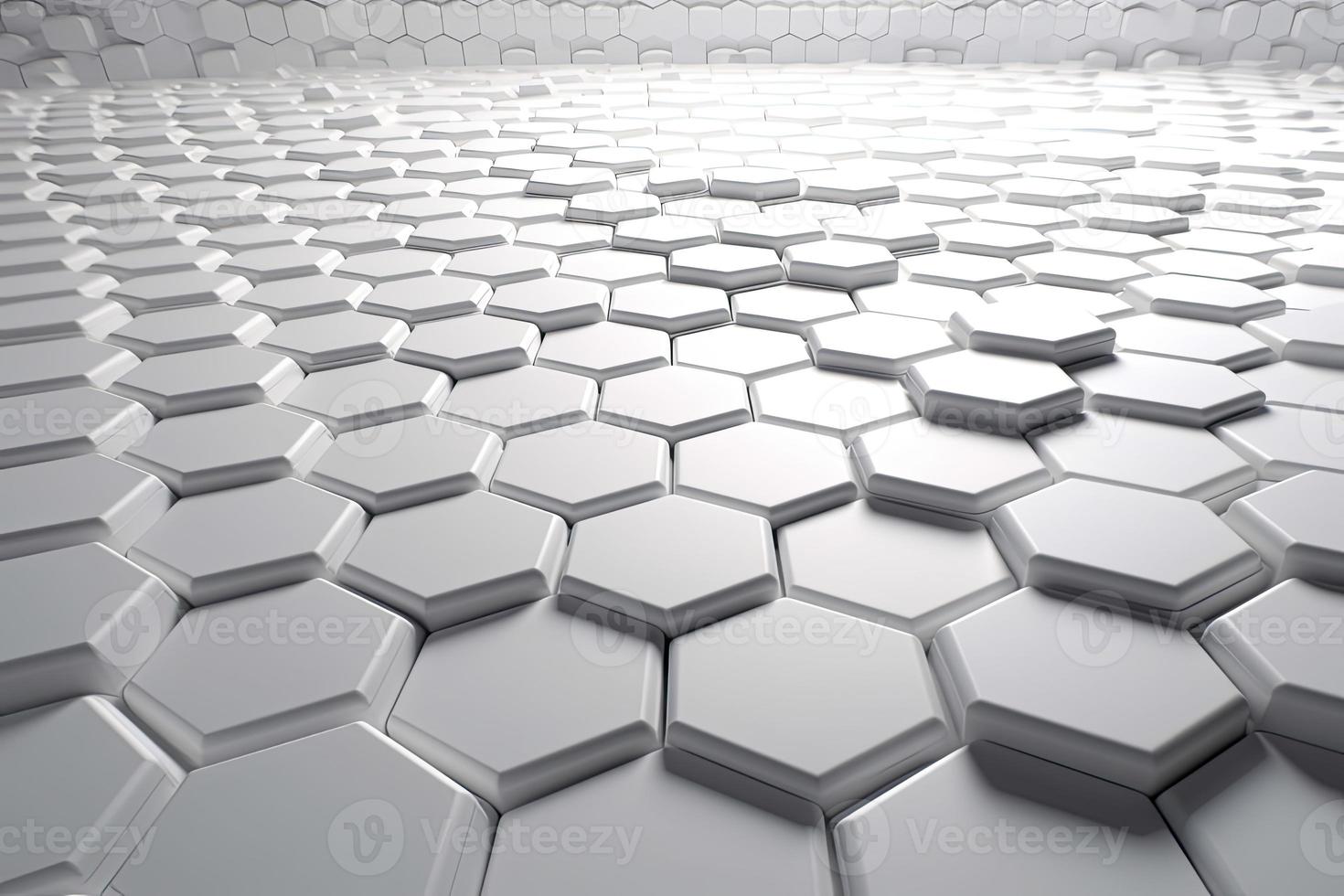 Abstract futuristic surface concept with hexagons. Trendy sci-fi technology background photo