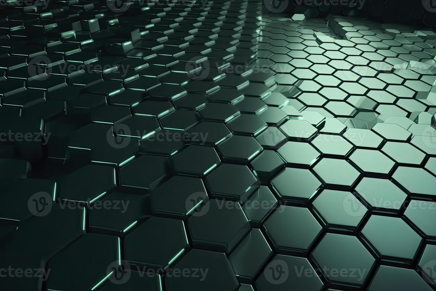 Abstract futuristic surface concept with hexagons. Trendy sci-fi technology background photo