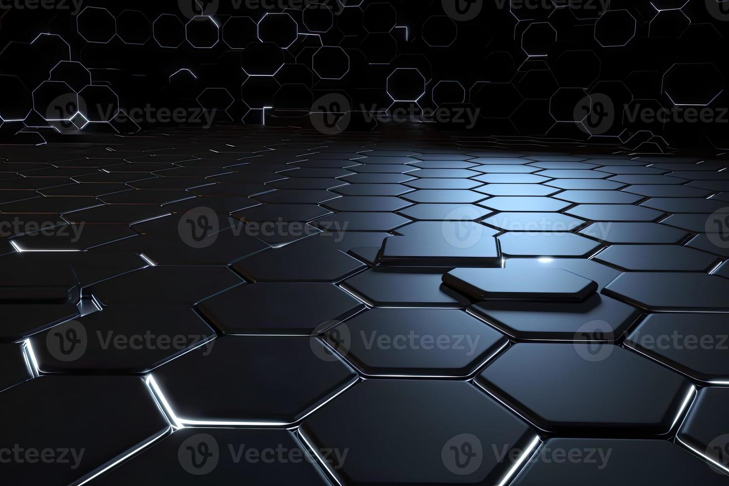 Abstract futuristic surface concept with hexagons. Trendy sci-fi technology background photo