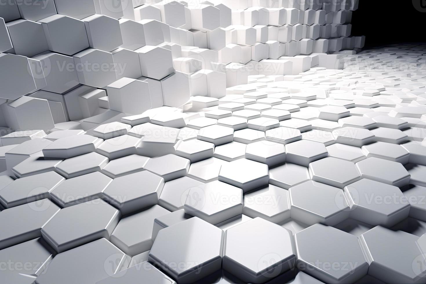 Abstract futuristic surface concept with hexagons. Trendy sci-fi technology background photo