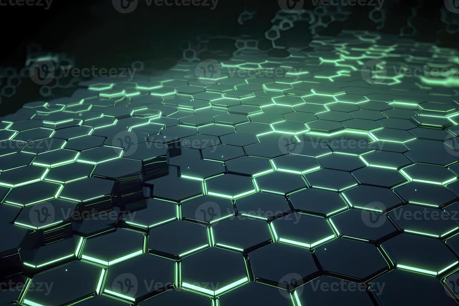 Abstract futuristic surface concept with hexagons. Trendy sci-fi technology background photo