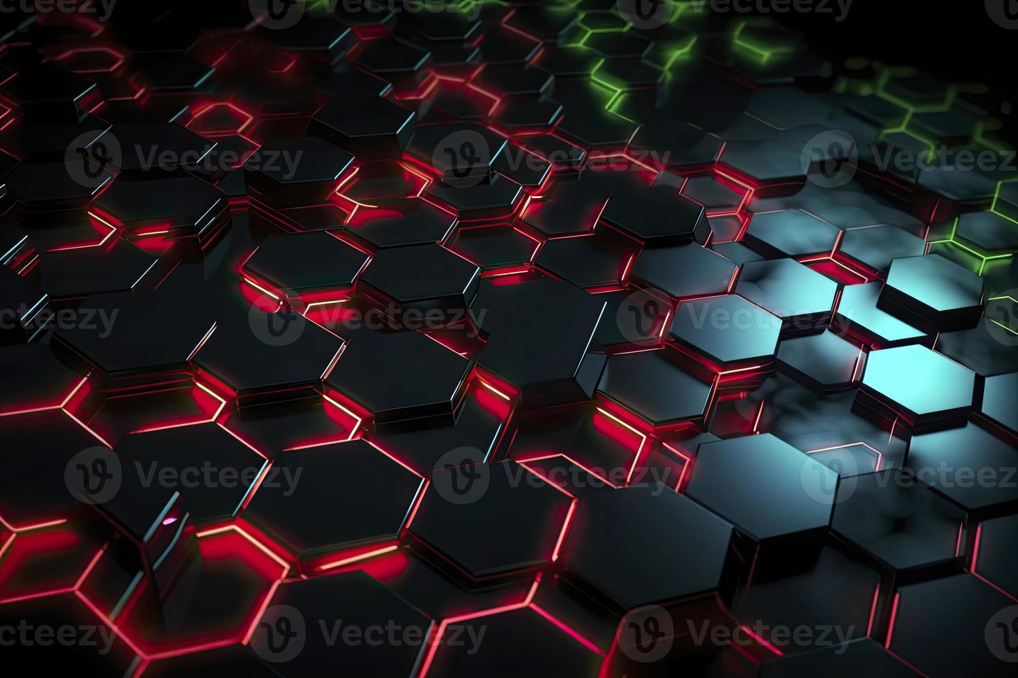 Abstract futuristic surface concept with hexagons. Trendy sci-fi technology background photo