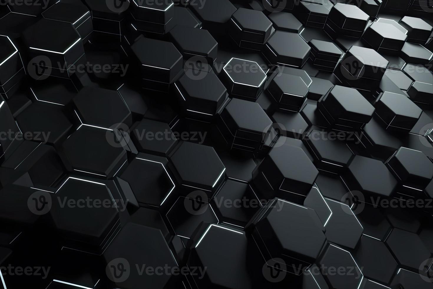 Abstract futuristic surface concept with hexagons. Trendy sci-fi technology background photo