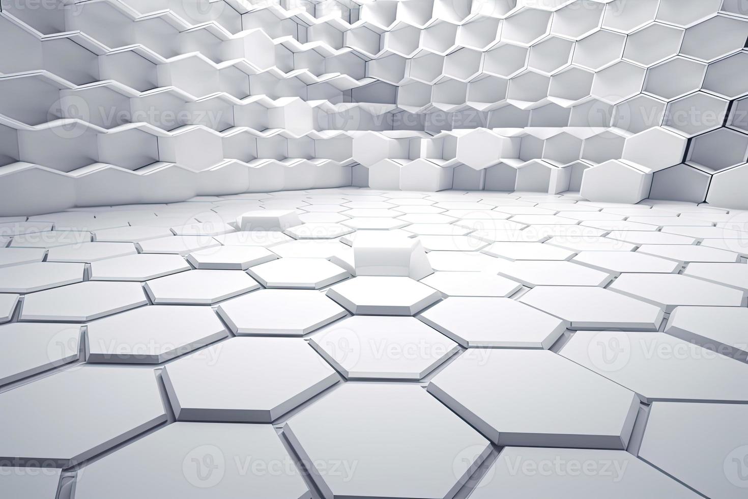 Abstract futuristic surface concept with hexagons. Trendy sci-fi technology background photo