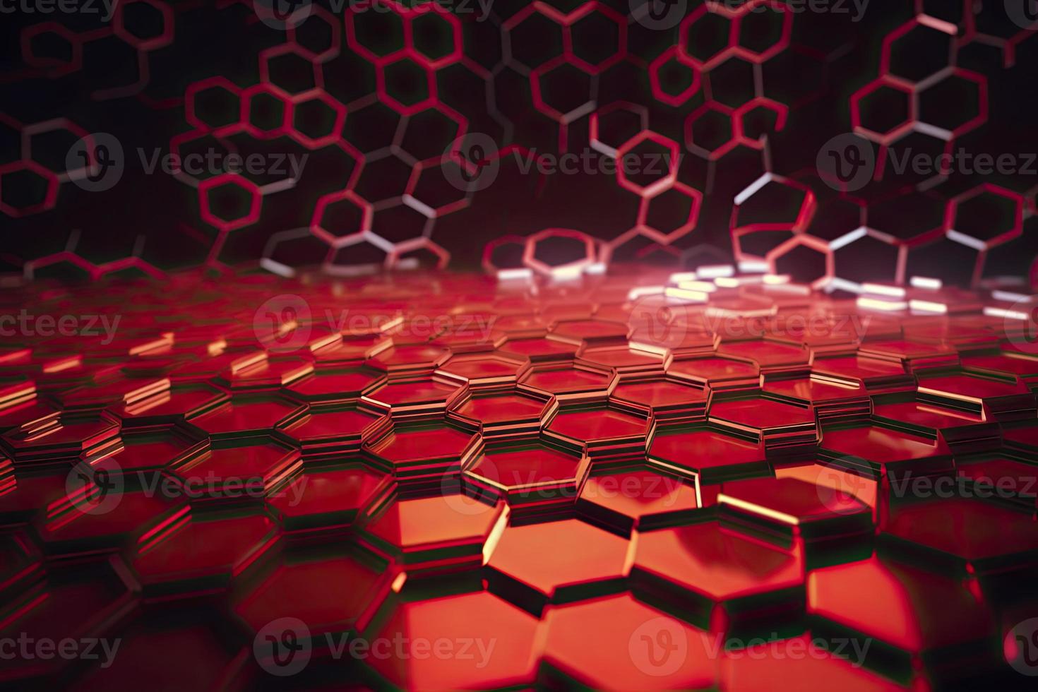 Abstract futuristic surface concept with hexagons. Trendy sci-fi technology background photo