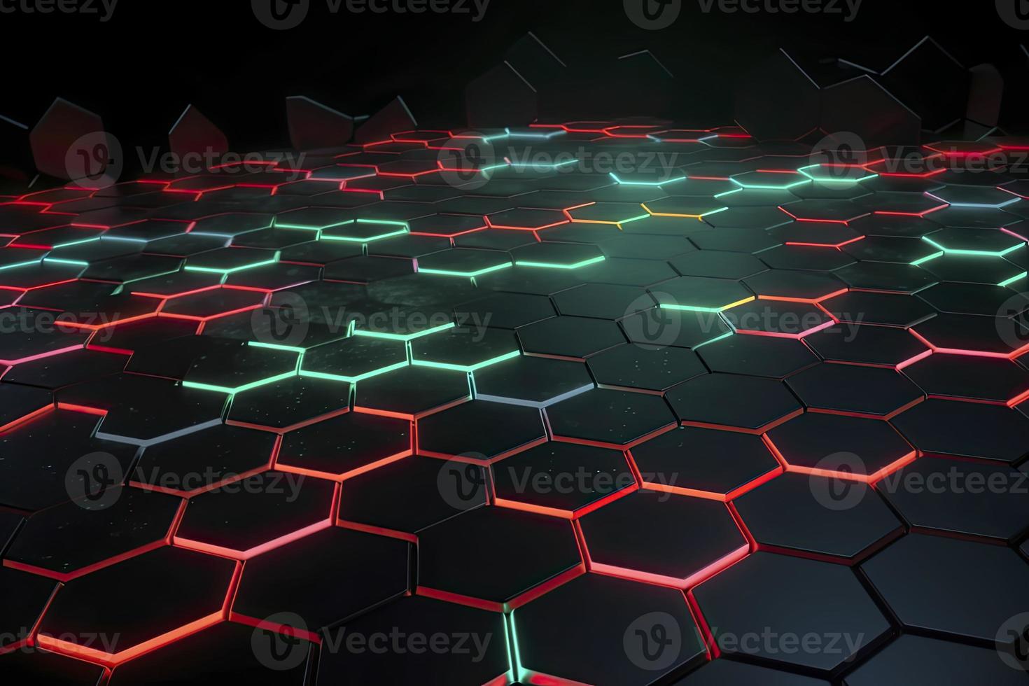 Abstract futuristic surface concept with hexagons. Trendy sci-fi technology background photo