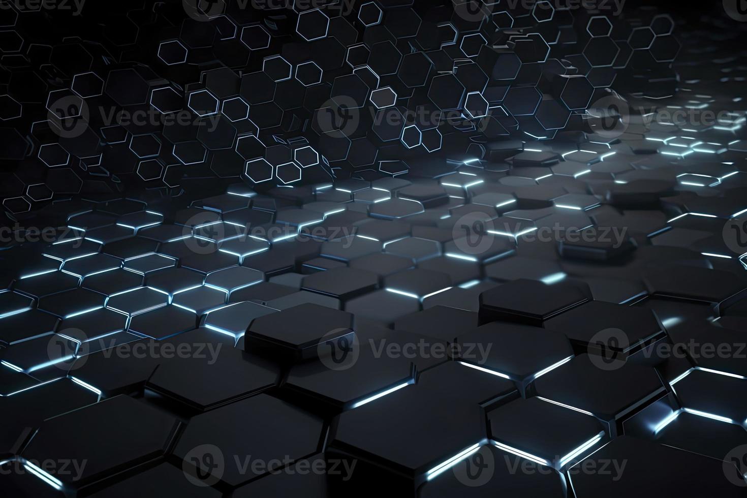 Abstract futuristic surface concept with hexagons. Trendy sci-fi technology background photo