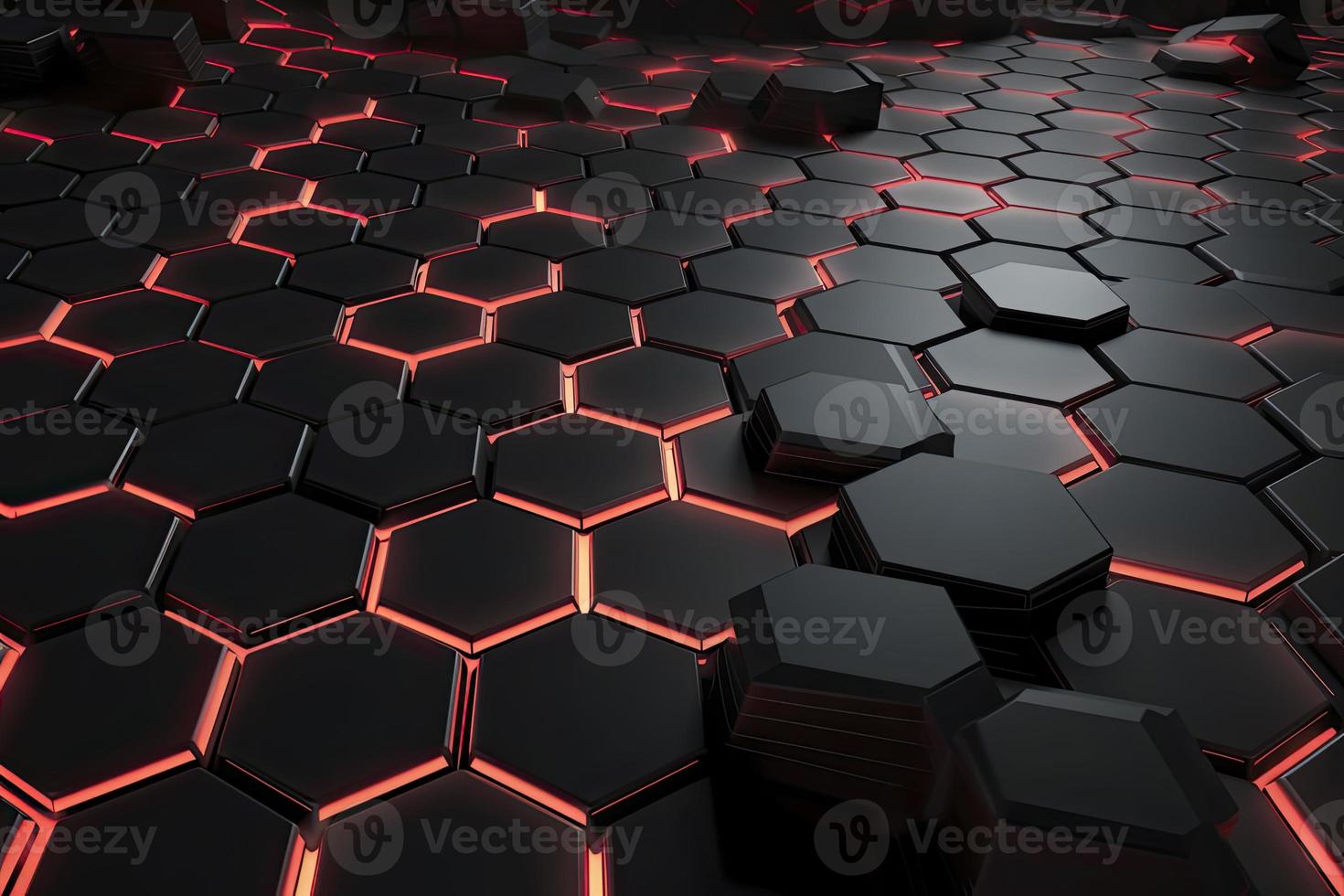 Abstract futuristic surface concept with hexagons. Trendy sci-fi technology background photo