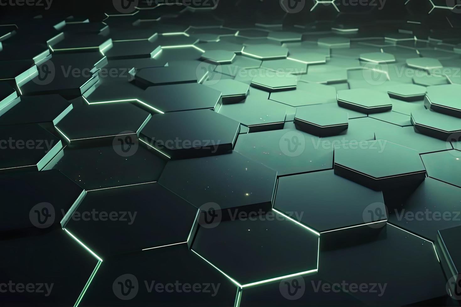 Abstract futuristic surface concept with hexagons. Trendy sci-fi technology background photo