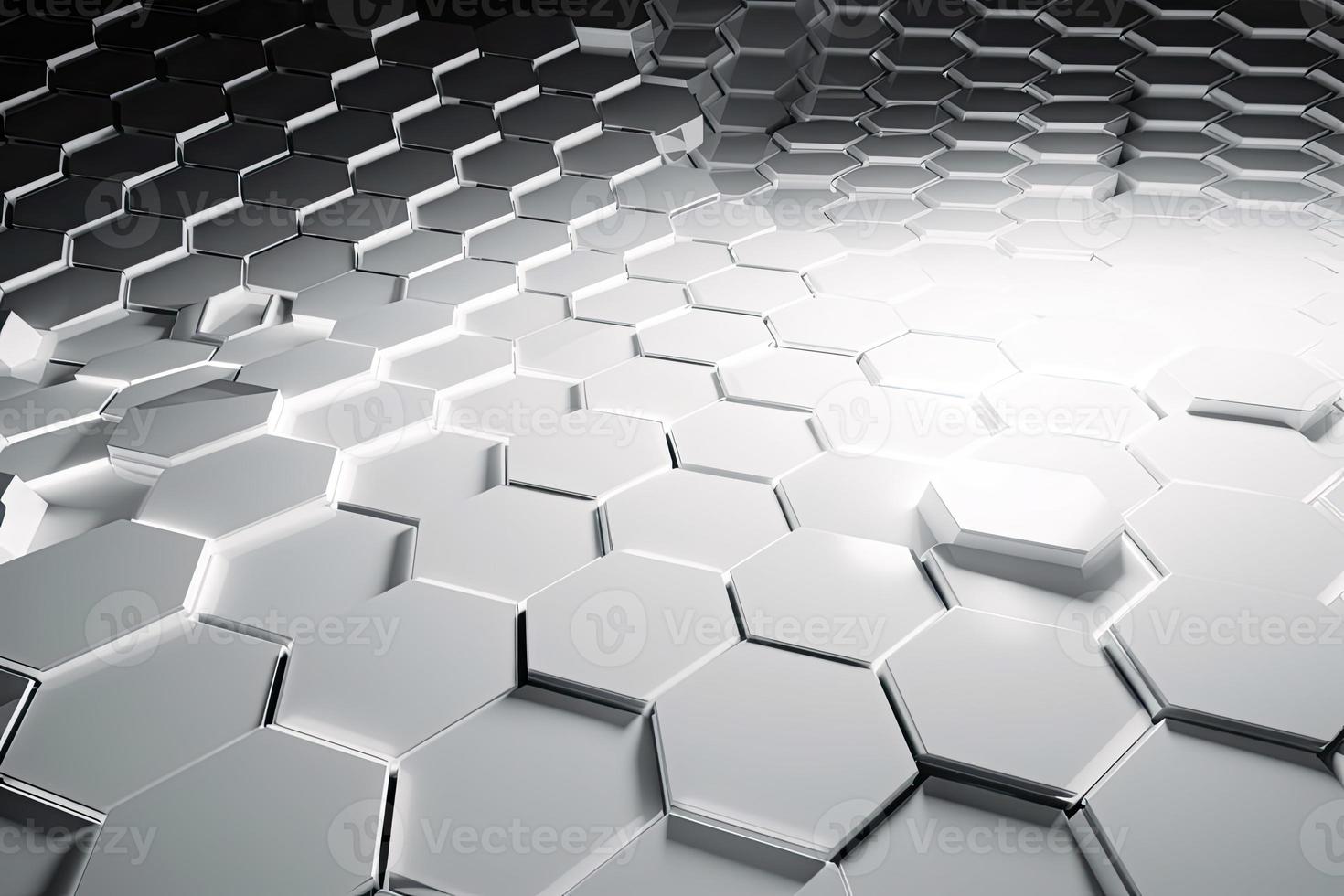 Abstract futuristic surface concept with hexagons. Trendy sci-fi technology background photo