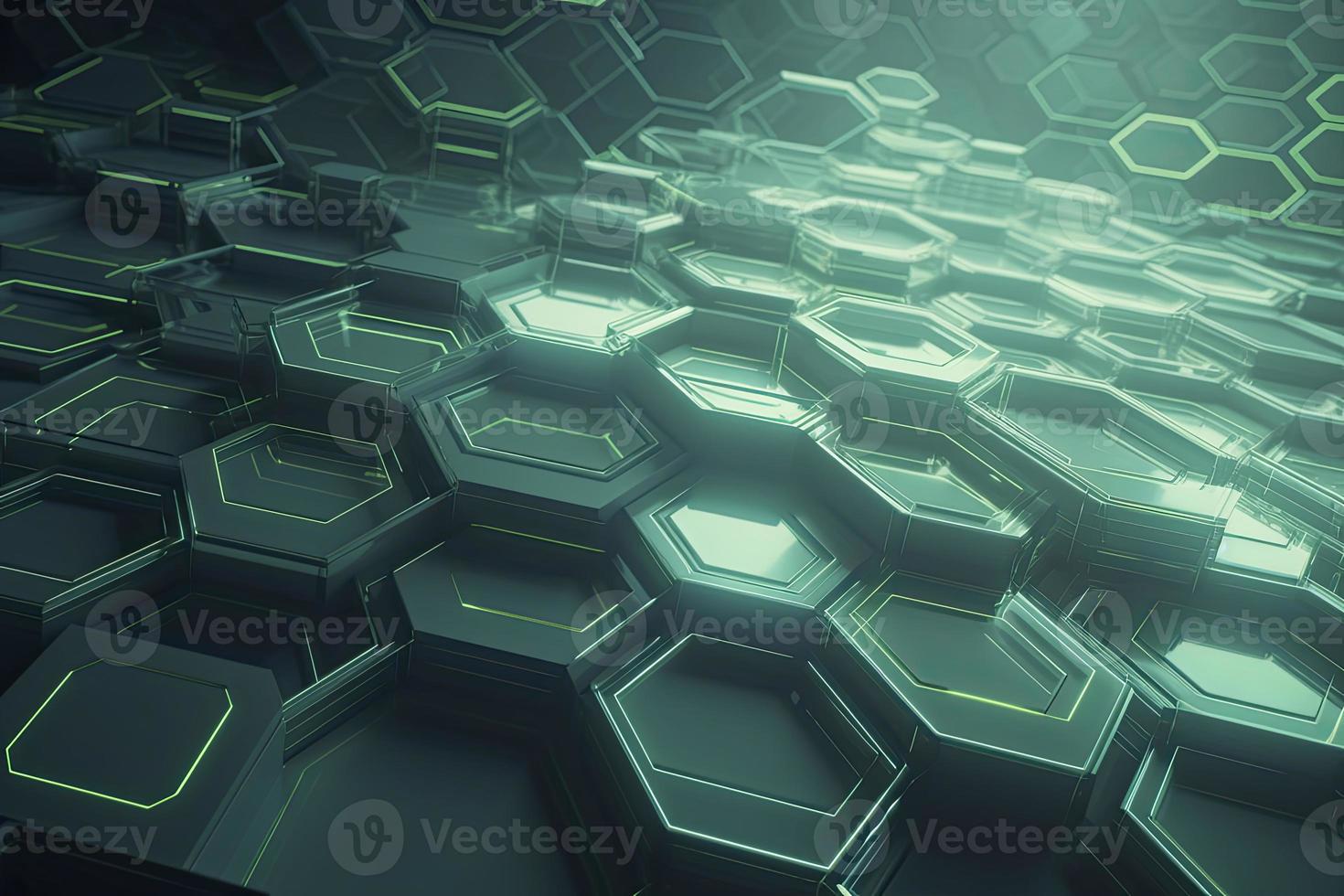 Abstract futuristic surface concept with hexagons. Trendy sci-fi technology background photo