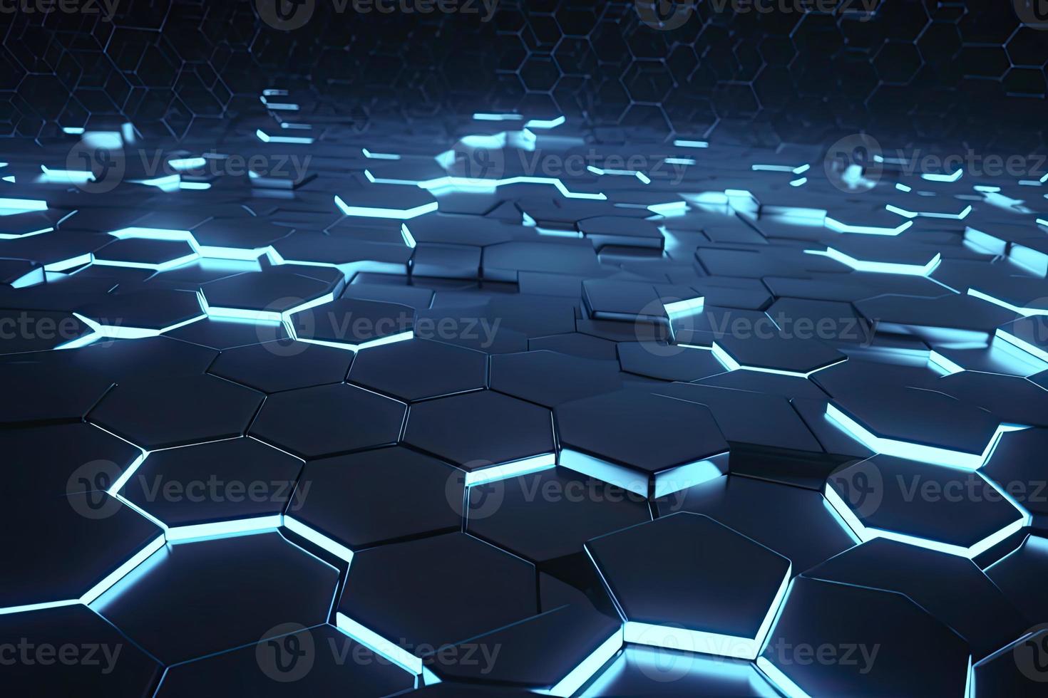 Abstract futuristic surface concept with hexagons. Trendy sci-fi technology background photo