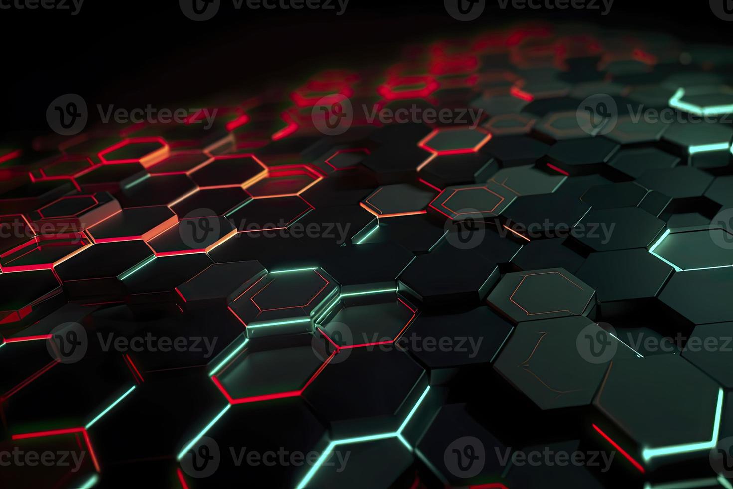 Abstract futuristic surface concept with hexagons. Trendy sci-fi technology background photo