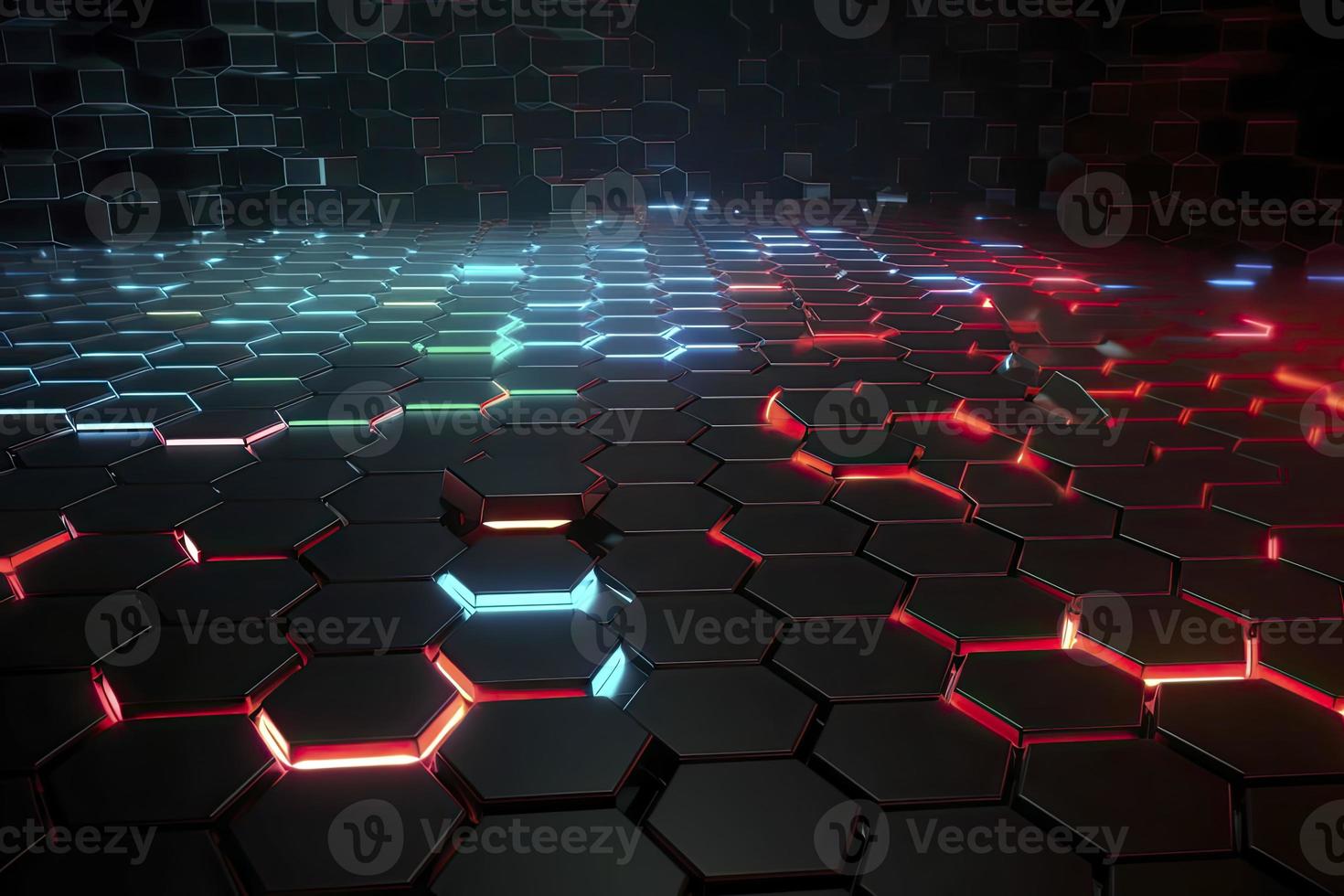 Abstract futuristic surface concept with hexagons. Trendy sci-fi technology background photo