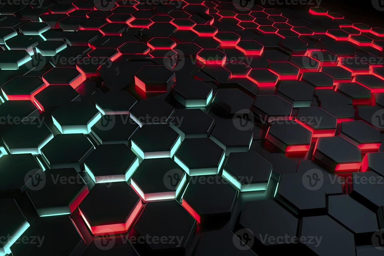 Abstract futuristic surface concept with hexagons. Trendy sci-fi technology background photo