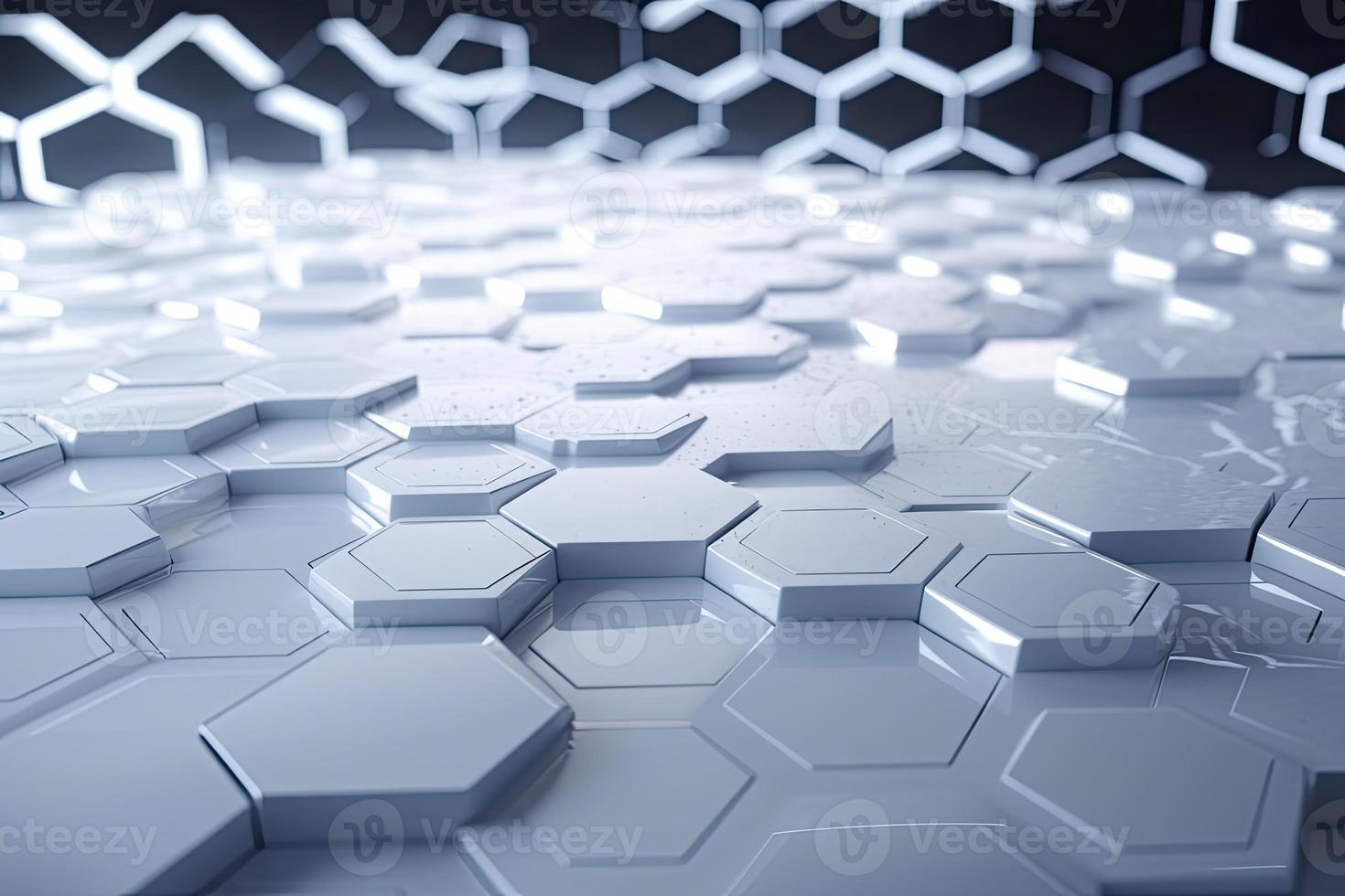 Abstract futuristic surface concept with hexagons. Trendy sci-fi technology background photo