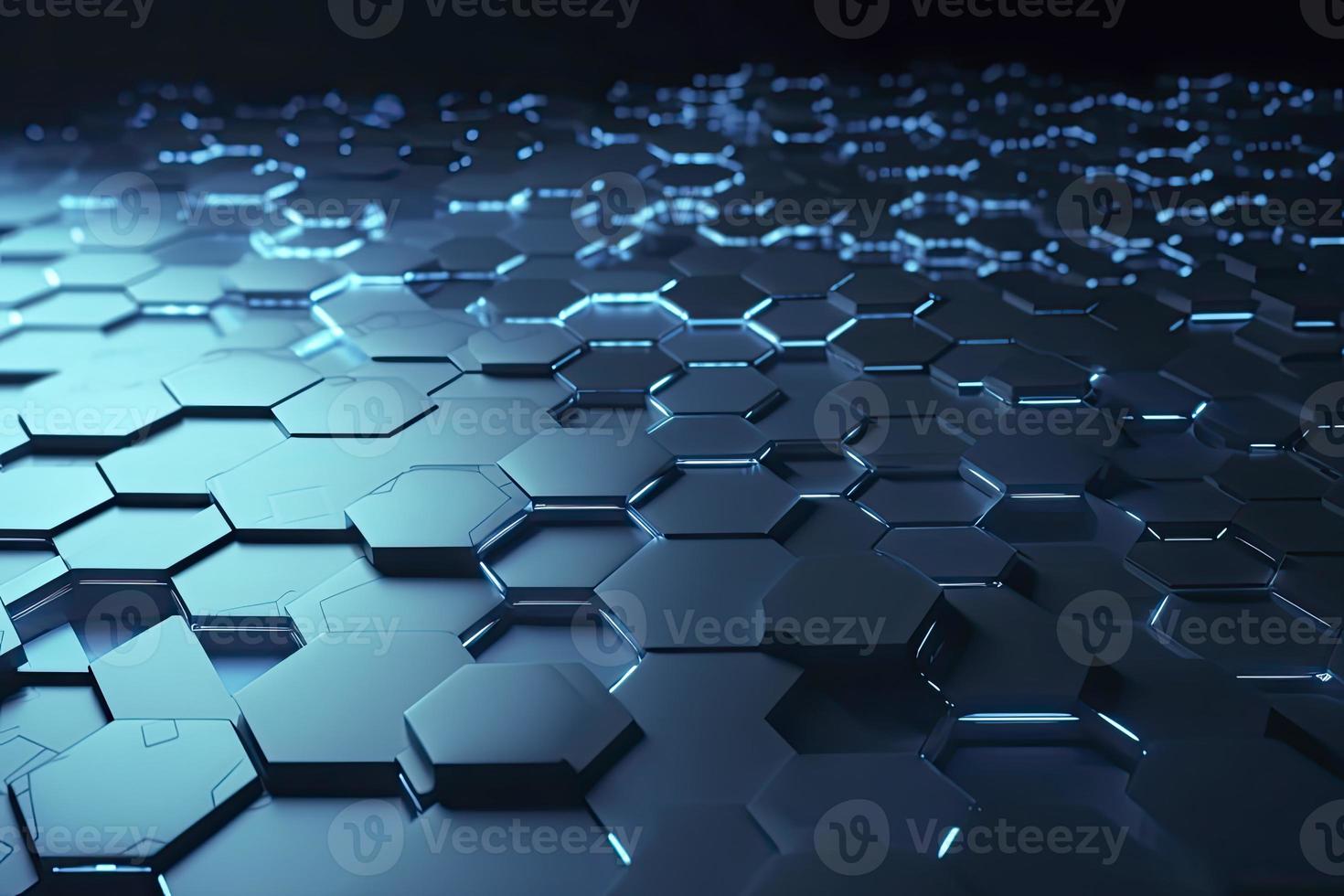 Abstract futuristic surface concept with hexagons. Trendy sci-fi technology background photo