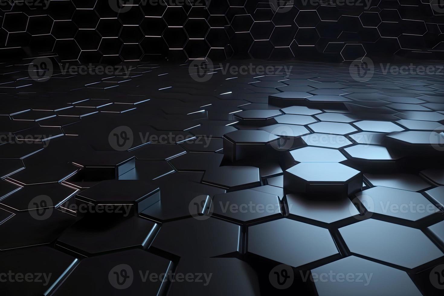 Abstract futuristic surface concept with hexagons. Trendy sci-fi technology background photo