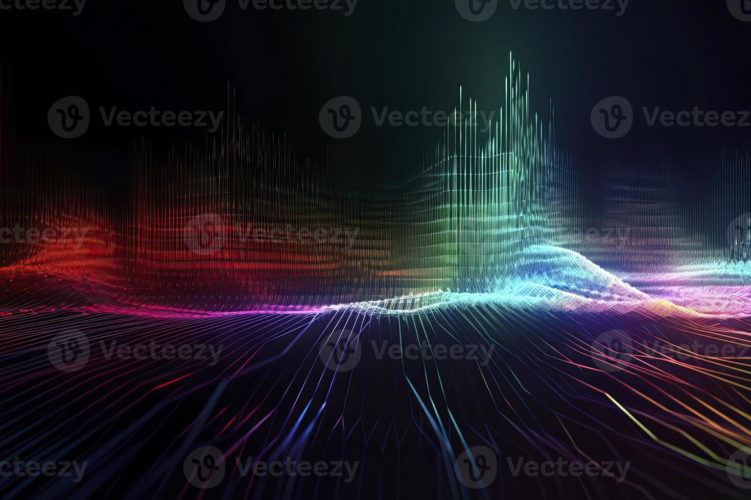 Abstract technology big data background concept. Artificial intelligence tech. Big data and cybersecurity. Transfer and storage of data sets, blockchain, server. Colorful background photo