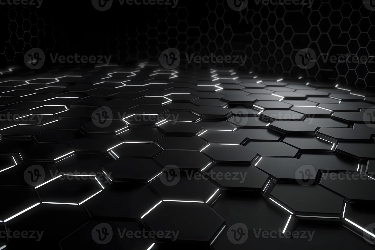 Abstract futuristic surface concept with hexagons. Trendy sci-fi technology background photo